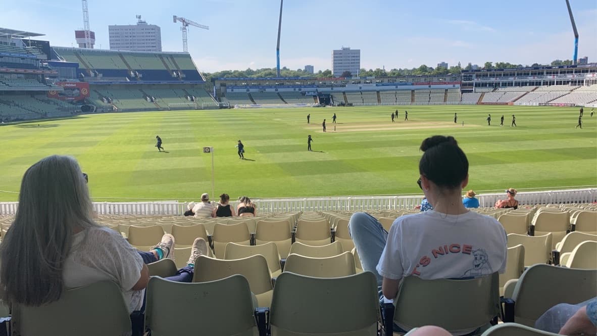 Cricket team celebrating together